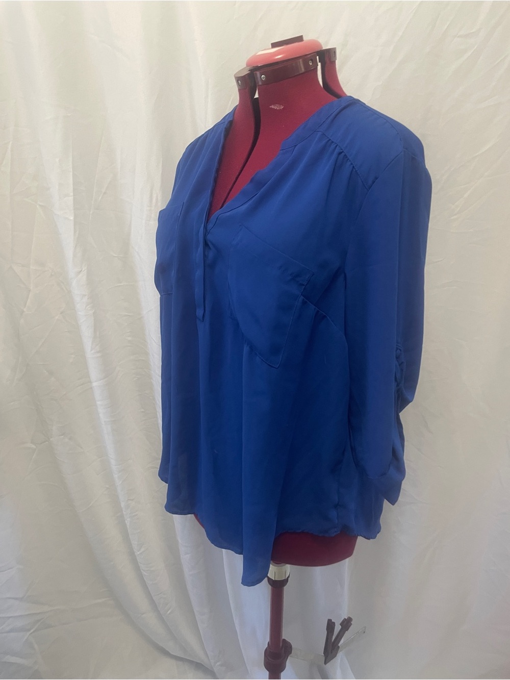 torrid Royal Blue V-Neck Pullover Blouse